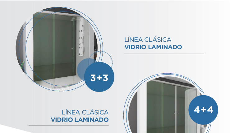 Mampara Clásica de 8mm para laminado 4+4